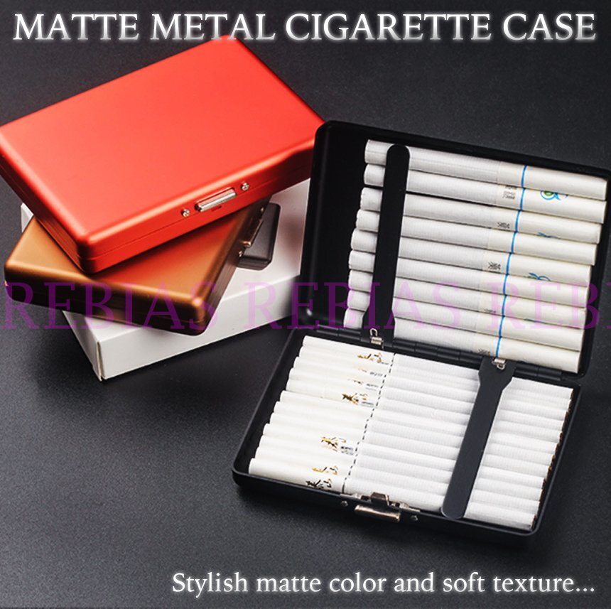 送料無料 【ブラウン】 マット メタル シガレットケース シガーケース タバコケース 喫煙 つや消し CASE拍卖