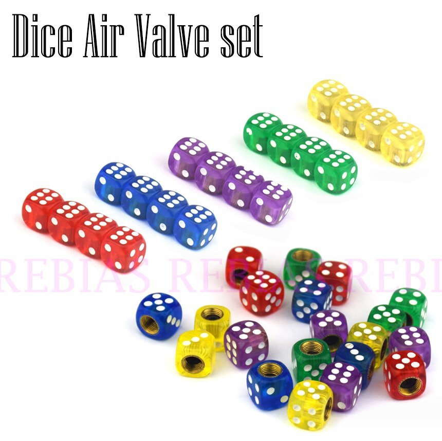 送料無料 【パープル】 サイコロ エアバルブキャップ 4個 セット ダイス dice カスタム タイヤ ホイール拍卖