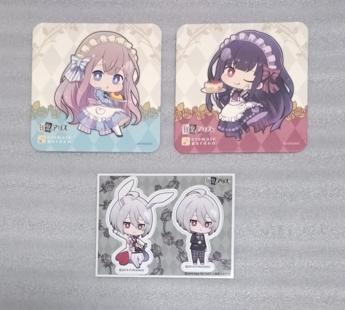 白と黒のアリス ペーパーコースター、ステッカー 愛日梨、ルナ、スノウ拍卖