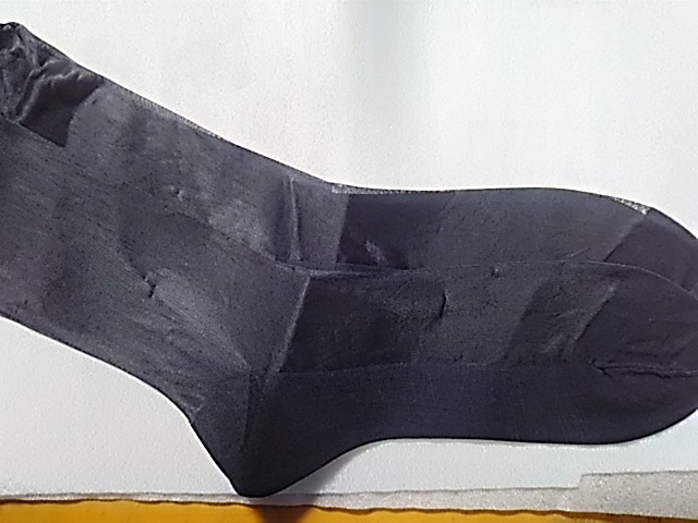 紳士ストッキング生地ナイロン靴下 ナイロン100%  黒 25cm シースルー 新品未使用品拍卖