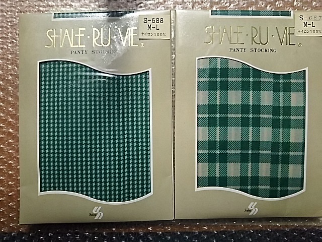 グリーン千鳥格子・チェック柄パンティストッキング サイズM-L シャレックス 日本製 コスプレ・新品未使用品 珍レア拍卖