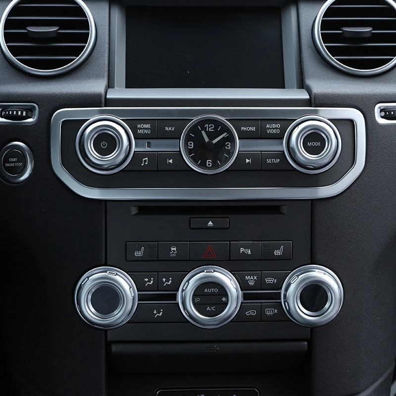 5枚 ランドローバーディスカバリー4LR4レンジオーバースポーツフリーランダー2ボリュームおよびエアコンボタン用カートリムステッカー拍卖