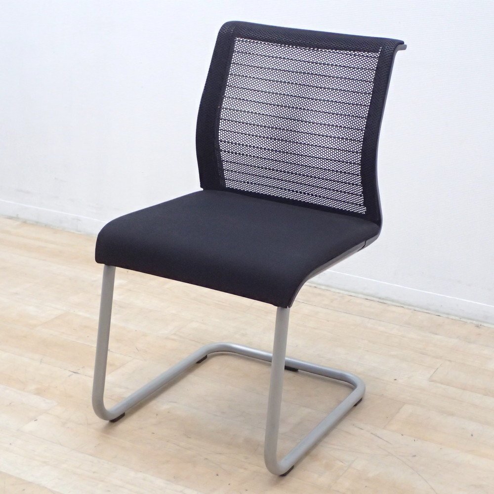 スチールケース Steelcase シンク ビジター THK-43201 2014年以前 ミーティングチェア ブラック 椅子 メッシュ EG18789 中古オフィス家具拍卖