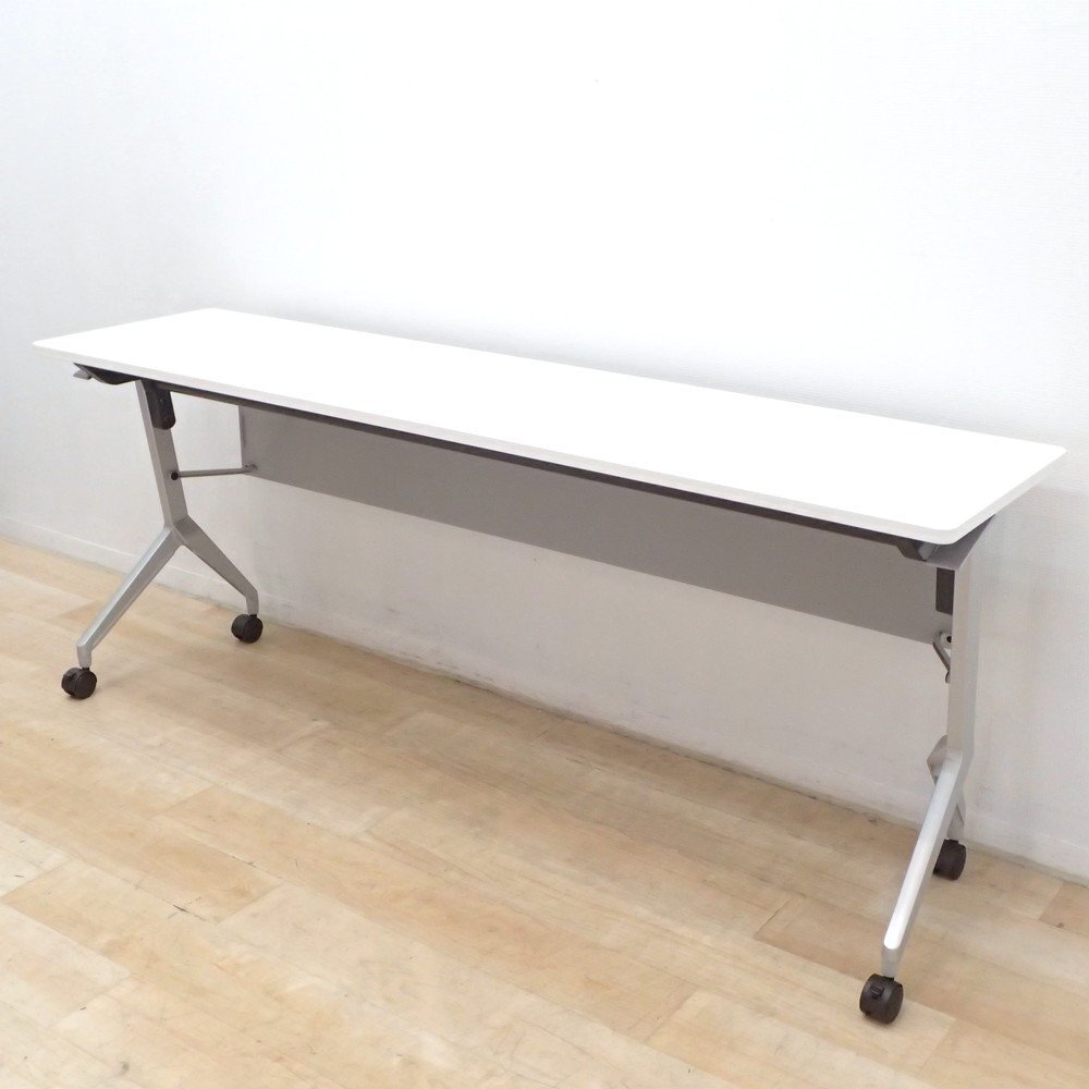 コクヨ Leafline リーフライン スタックテーブル KTT-1200PAWNN W1800 ホワイト ミーティングテーブル KK19097 中古オフィス家具拍卖