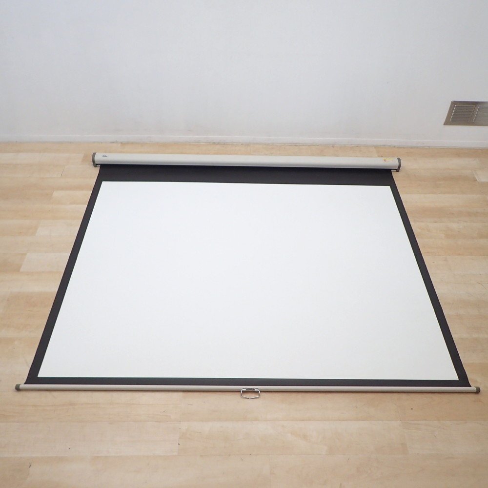 直接引取限定配送不可 オーエス プロジェクタースクリーン 手動タイプ W2032×H1524 4:3 ホワイト 映像 取付 KK18256 中古オフィス家具拍卖