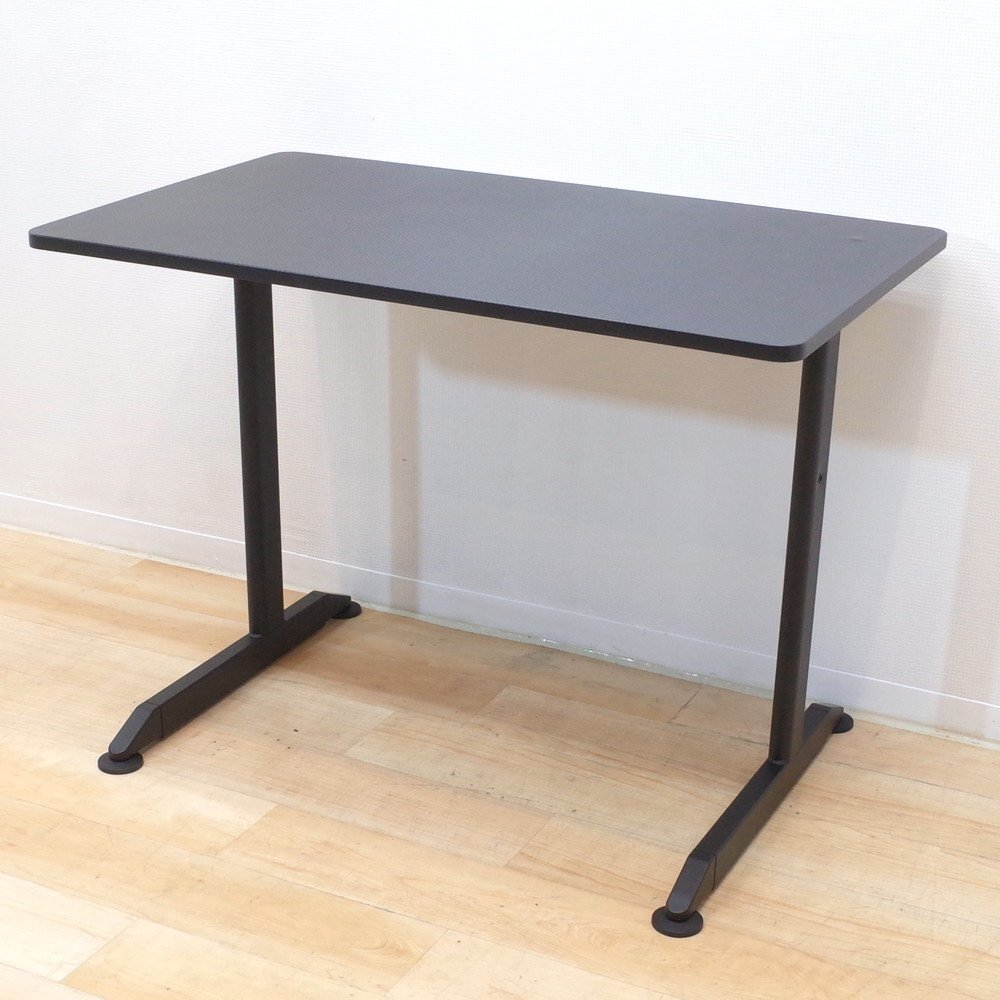 訳アリ 分解配送 ミーティングテーブル オフィスデスク W1000 D600 H720 ブラック 荷物台 作業台 マルチテーブル KK13557 中古オフィス家具拍卖