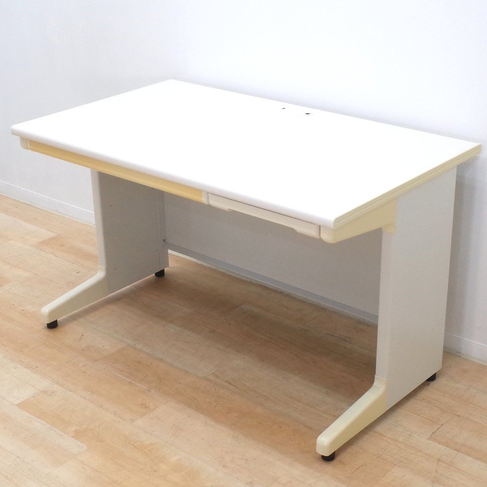 PLUS プラス RY-T127 WS 平デスク W1200 ホワイト 事務机 オフィスデスク パソコンデスク 平机 シンプルデスク KK14589 中古オフィス家具拍卖
