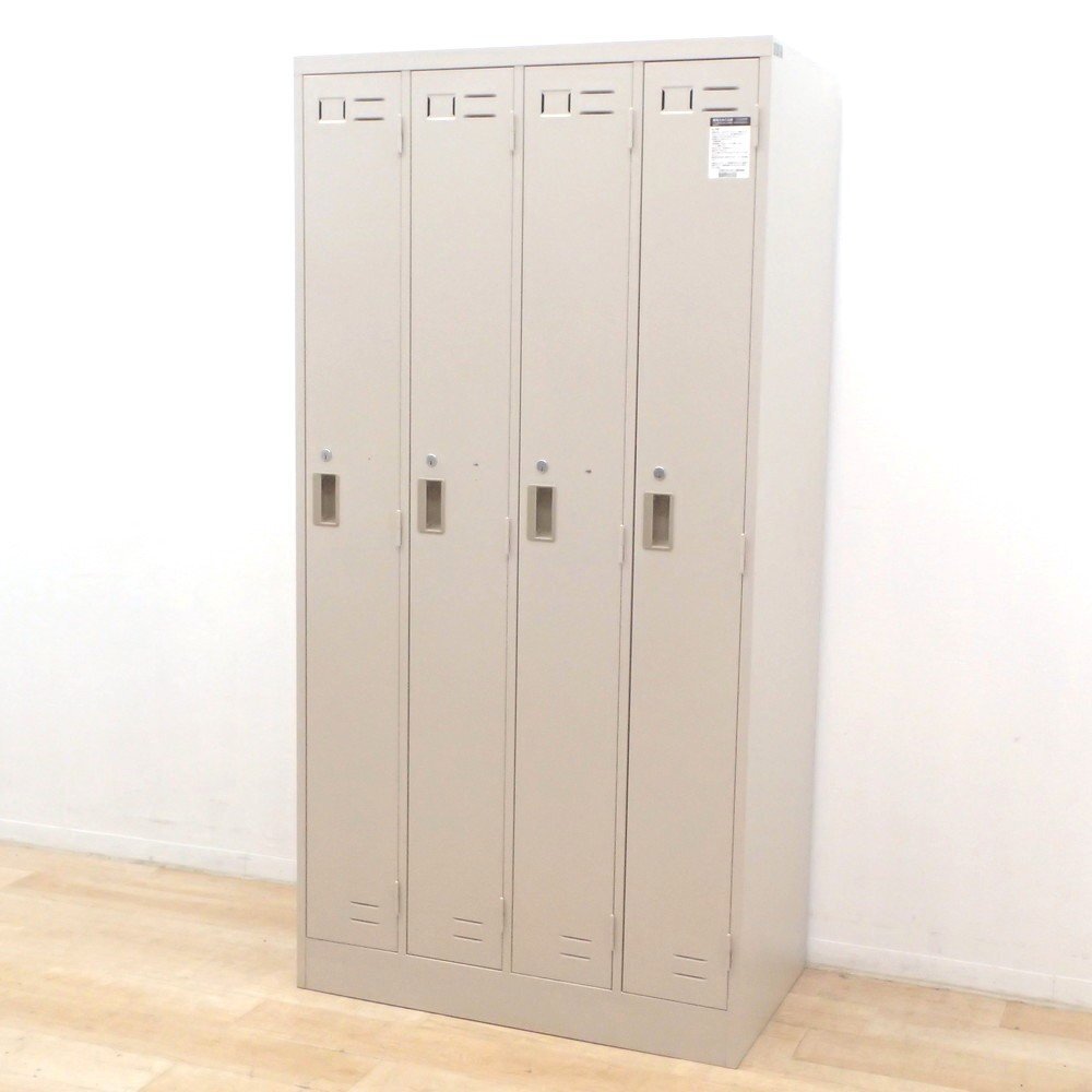 ★KOKUYO コクヨ LKロッカー 4人用ロッカー LK-4F1T ナチュラルグレー 個人ロッカー 網棚 おすすめ YH18839 中古オフィス家具拍卖