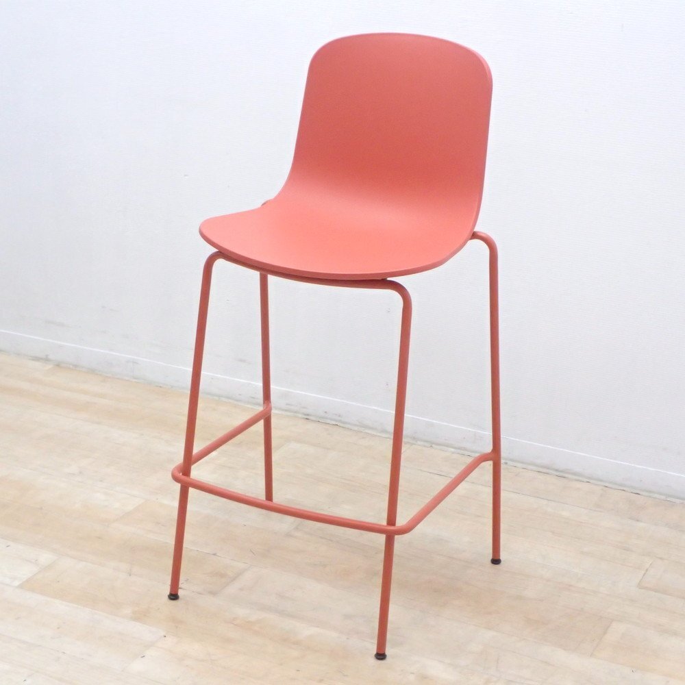 TOOU トゥー ホリ カウンターチェア ロー HOLI COUNTER CHAIR LOW レッド ハイチェア バー カフェ スツール 椅子 KK19101 中古オフィス家具拍卖