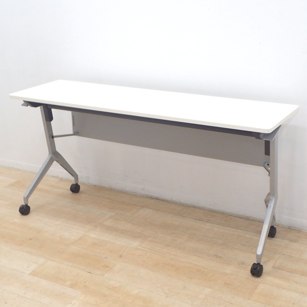 KOKUYO コクヨ リーフライン スタックテーブル KTT-1202PAW W1500 D450 H720 ホワイト ミーティングテーブル 会議 EG18225 中古オフィス拍卖