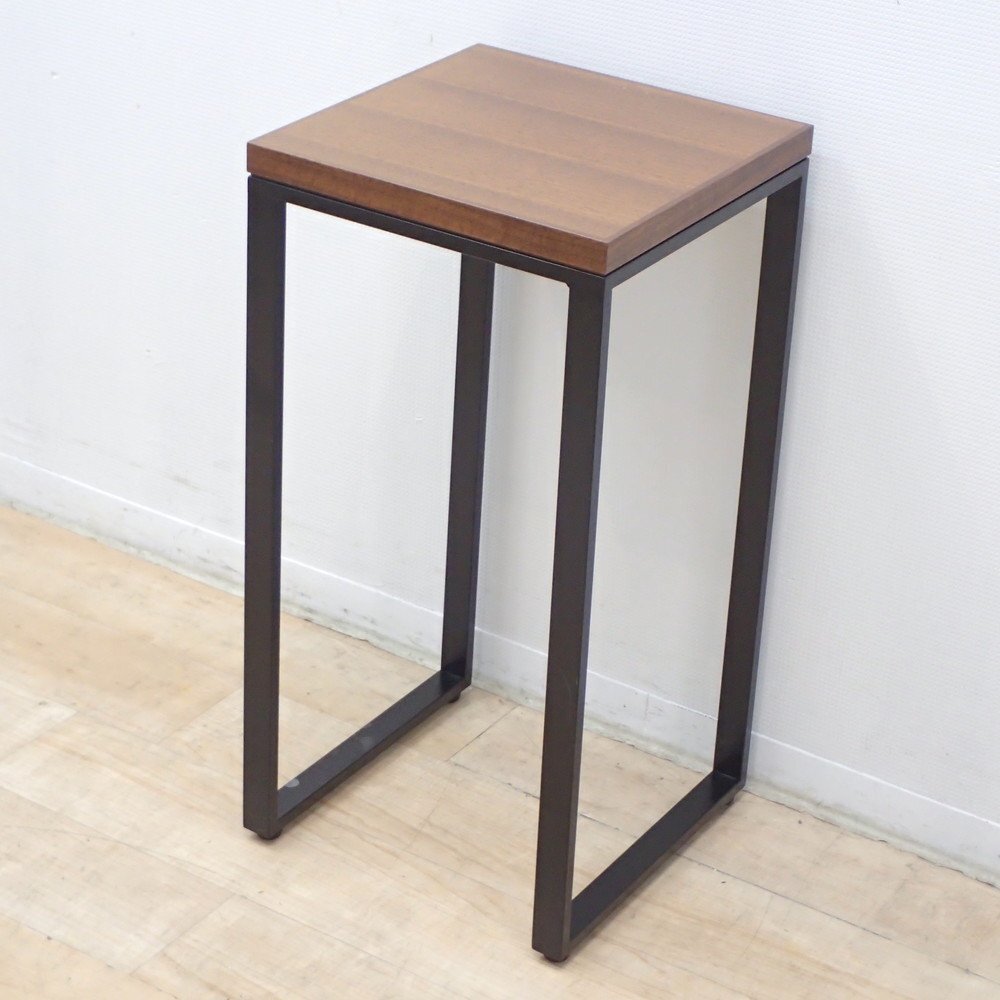 電話台 ブラウン テレフォンスタンド W350 D350 H710 サイドテーブル 受付台 TEL 荷台 木目調 インテリア小物 EG19203 中古オフィス家具拍卖