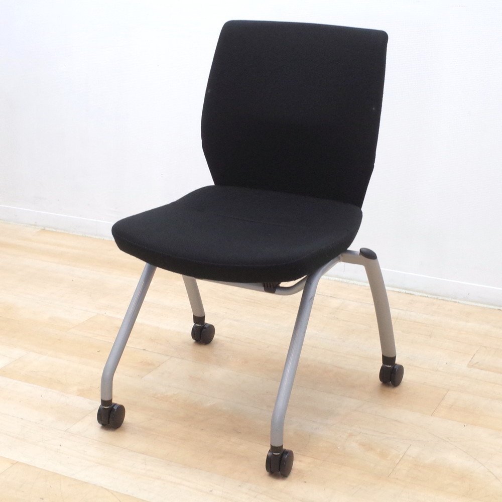 KOKUYO スタイラ ミーティングチェア CK-920 ブラック ロッキング ランバーサポート キャスター 会議 EG16147 中古オフィス家具拍卖