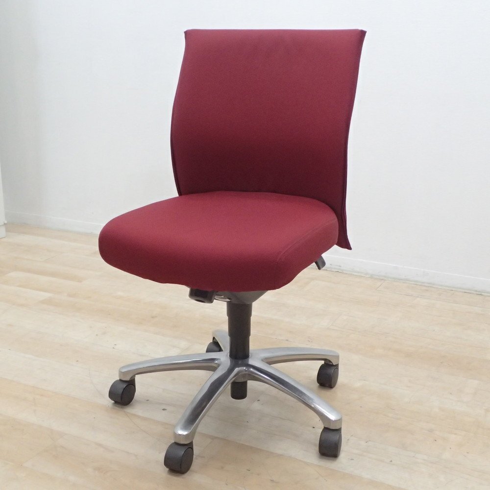 KOKUYO コクヨ エクサージュ 肘無オフィスチェア CR-G750KN レッド 事務椅子 パソコンチェア ワーク 布張り KK18621 中古オフィス家具拍卖