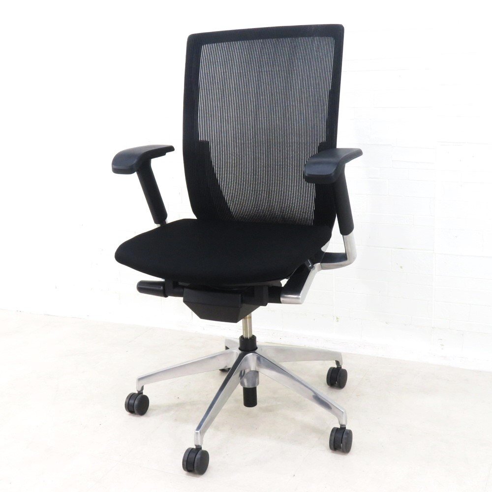 ITOKI イトーキ ヴェント 肘付オフィスチェア KE-837JA-Z9T1T5 ブラック 事務椅子 肘付き メッシュ 布張り 在宅 YH18689 中古オフィス家具拍卖