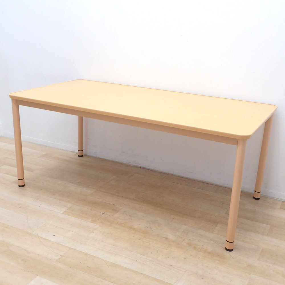 アール・エフ・ヤマカワ 介護用テーブル RFKTB-NA-L ナチュラル ダイニングテーブル 荷物台 スペーサー KK13526 KK13567 中古オフィス家具拍卖