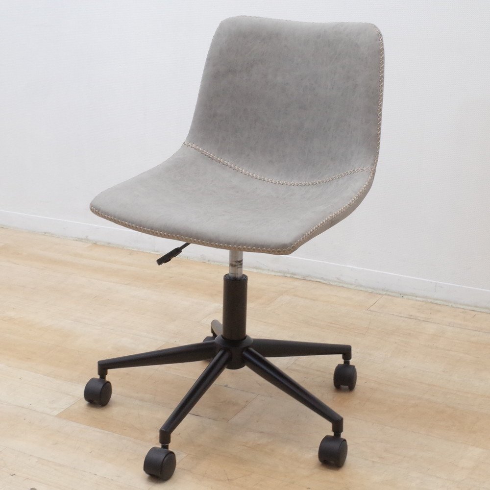 東谷 AZUMAYA デスクチェア PC-77GY ライトグレー ソフトレザー パソコンチェア ミーティング 昇降 キャスター AG17770 中古オフィス家具拍卖