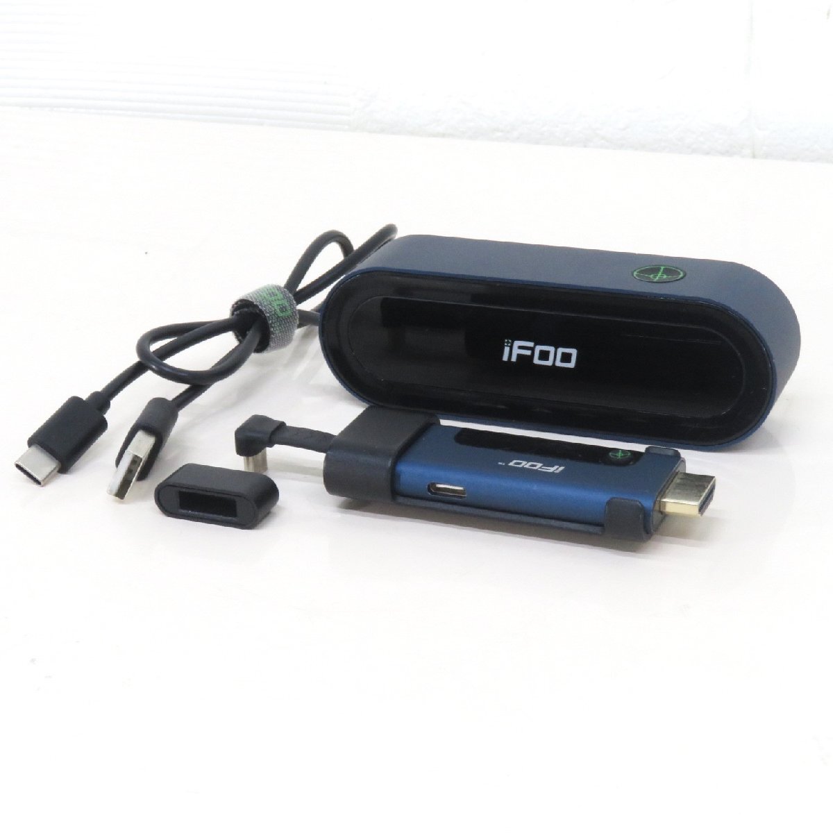 iFoo Ultra ストリーミングデバイス H2-R100A ブルー/ブラック Type-Cポート HDMI 投影 コンパクト プレゼン YH17659-1 中古オフィス家電拍卖