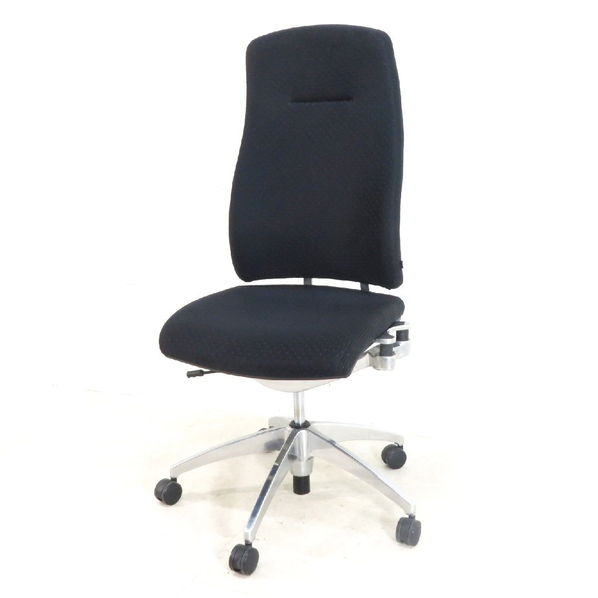 PLUS プラス リオルガ Reorga 肘無オフィスチェア KC-RP60SPL ブラック 事務椅子 ラバーサスペンション 布張り EG16720 中古オフィス家具拍卖