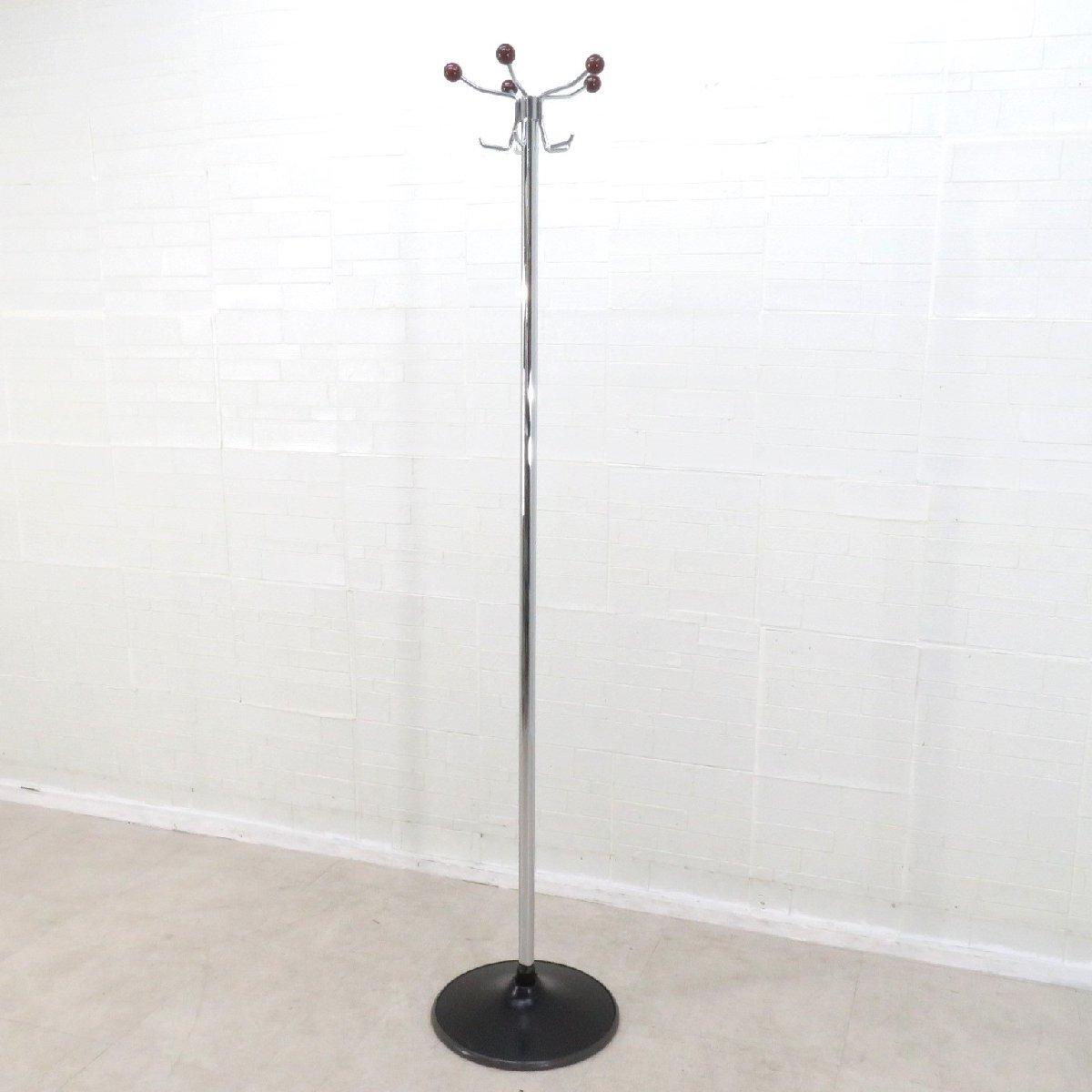 コートハンガー シルバー W400 D400 H1860 ハンガーラック ポールハンガー インテリア雑貨 EG17756 中古オフィス家具拍卖