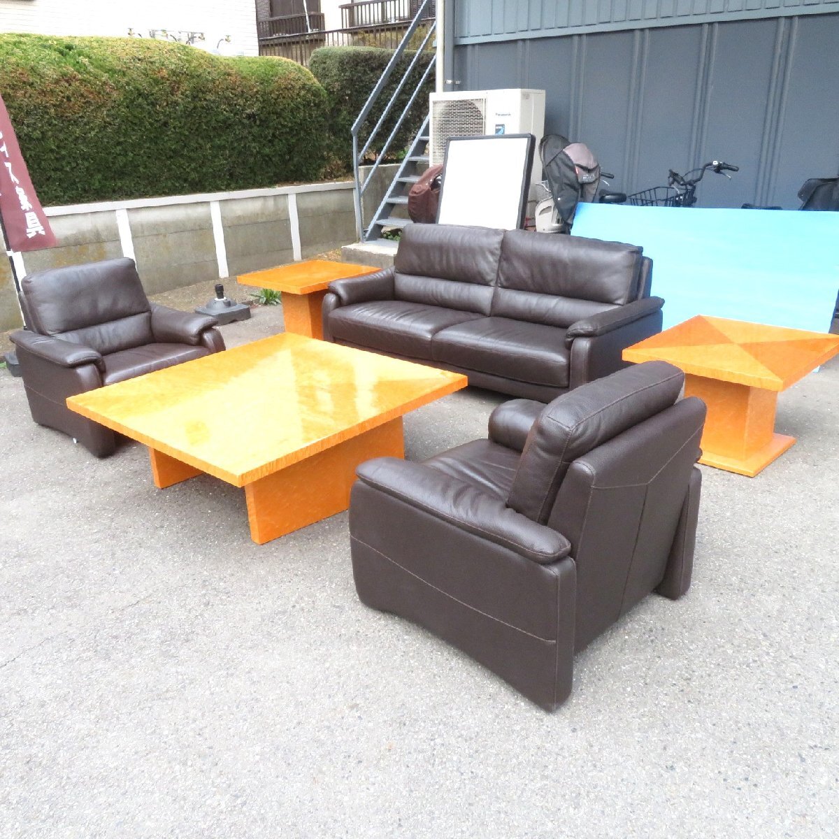 大塚家具 iDC 応接ソファセット 4点セット ブラック ソファ テーブル スプレンダー エグゼクティブ 高級 AG17269 中古家具拍卖