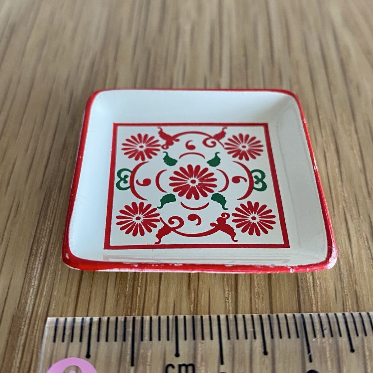リーメント(単品)*お皿*ぷちサンプル バラ売り ミニチュア 花柄 アジアン雑貨店 食器 レトロ スクエアプレート 皿拍卖