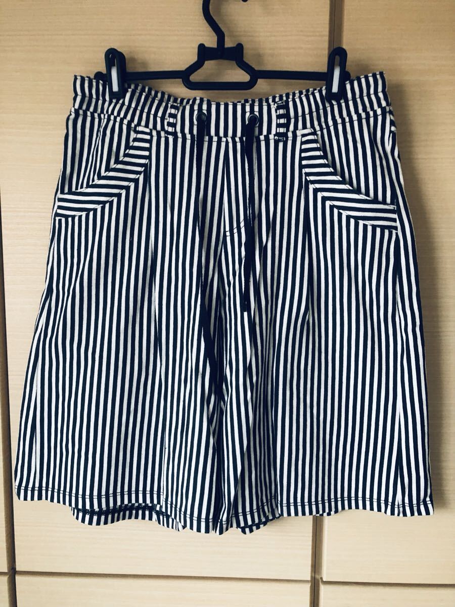 ☆ボトムス パンツ ハーフパンツ キュロット ストライプ柄 L☆拍卖