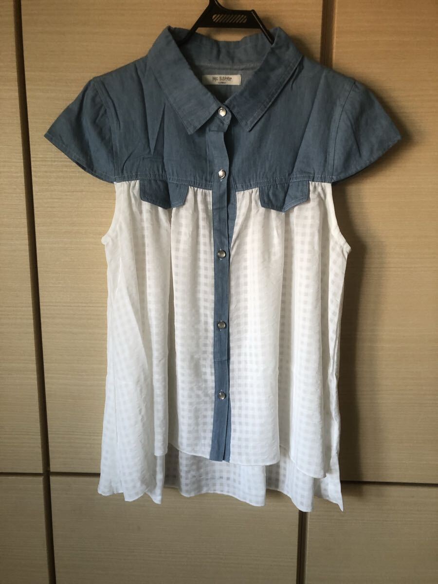 ☆美品 トップス カットソー ノースリーブ 襟付き シャツ 165☆拍卖