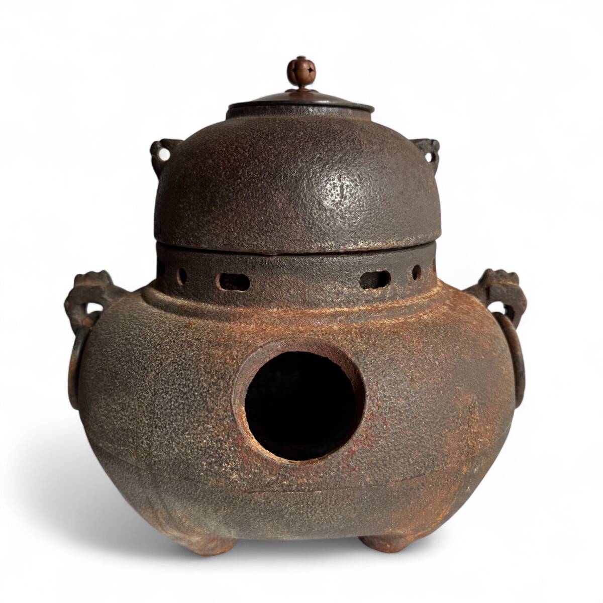 M7-1473 鬼面風炉 30cm 茶道具 風炉窯 茶釜 セット 拍卖