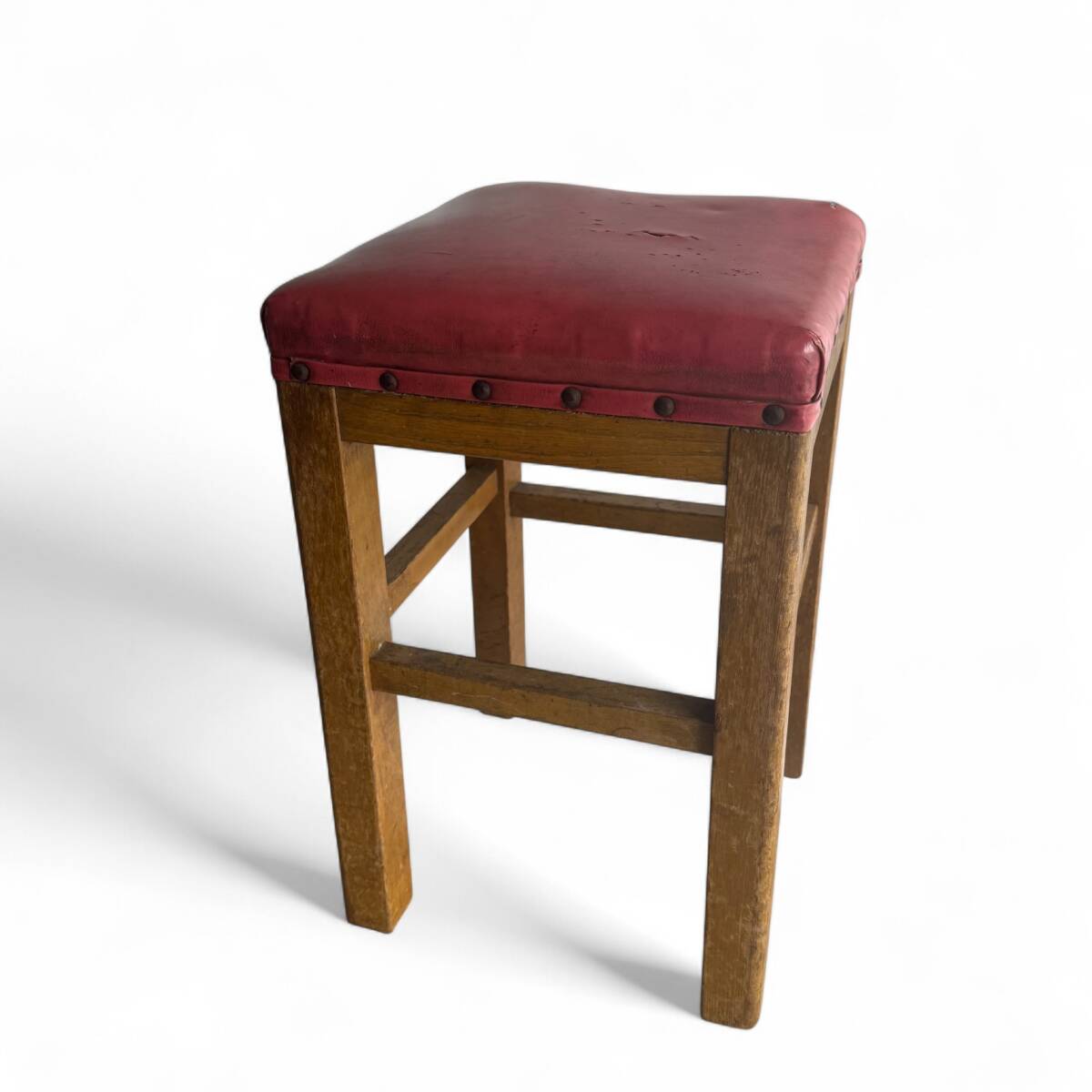 M7-1485 ヴィンテージ 木製 スツール 昭和レトロ シャビー 椅子 チェア 拍卖