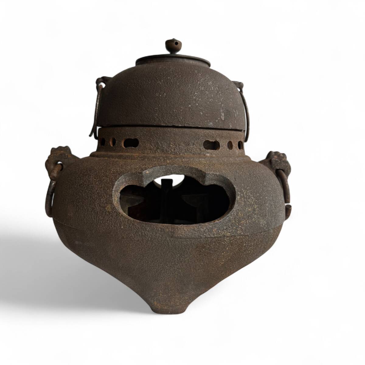 M7-1504 鬼面風炉 30cm 茶道具 風炉窯 茶釜 セット拍卖