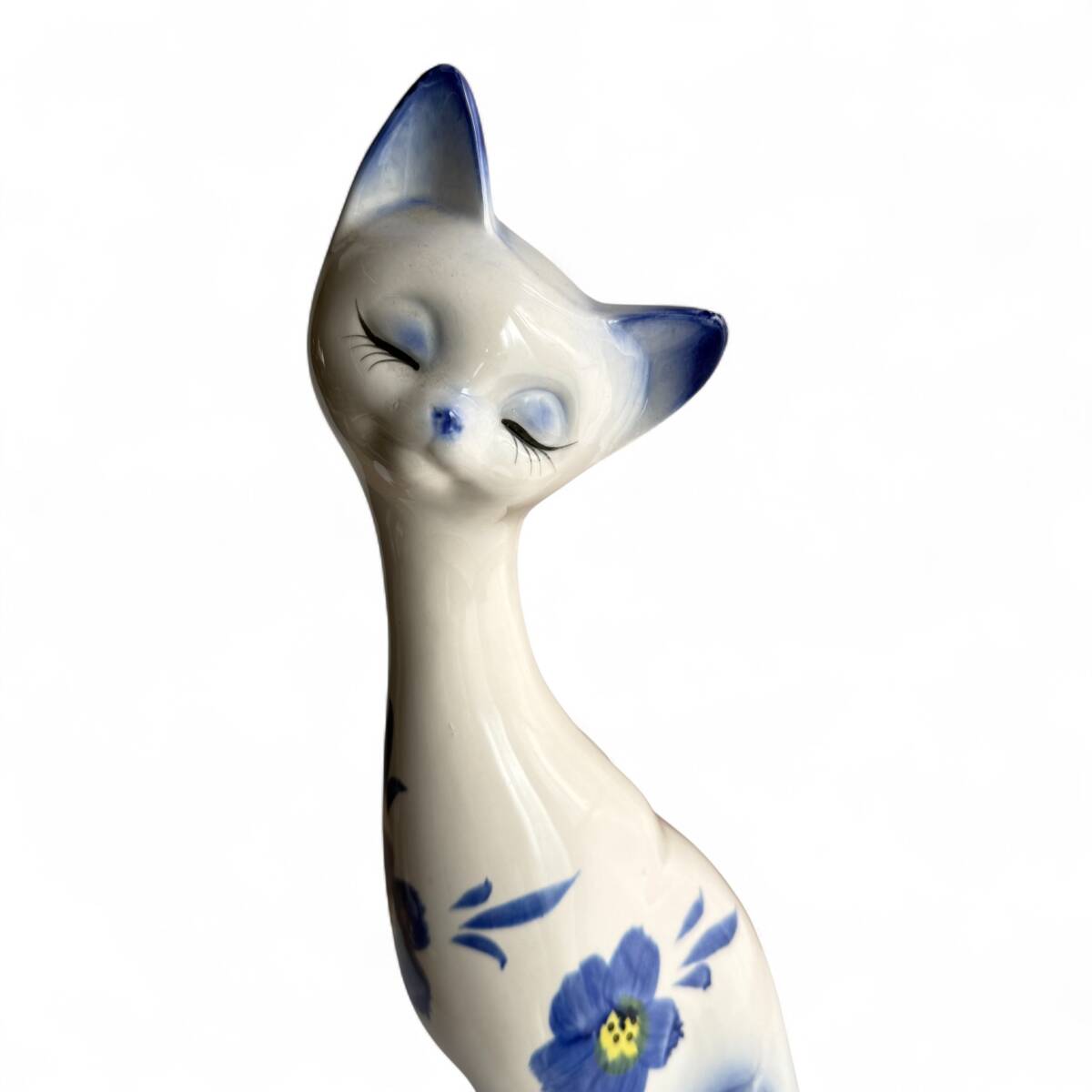 M7-1510 当時物 陶器 ネコ 置物 全長44cm 大きめ 昭和レトロ拍卖