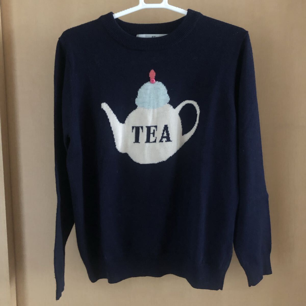 afternoon tea living セーター 長袖 M ネイビー ニット ティーポット拍卖