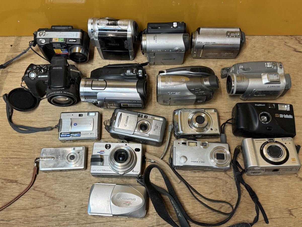 Canon FUJIFILM 他など  デジタルカメラ/ ビデオカメラなど まとめ 17点セット ジャンク品拍卖