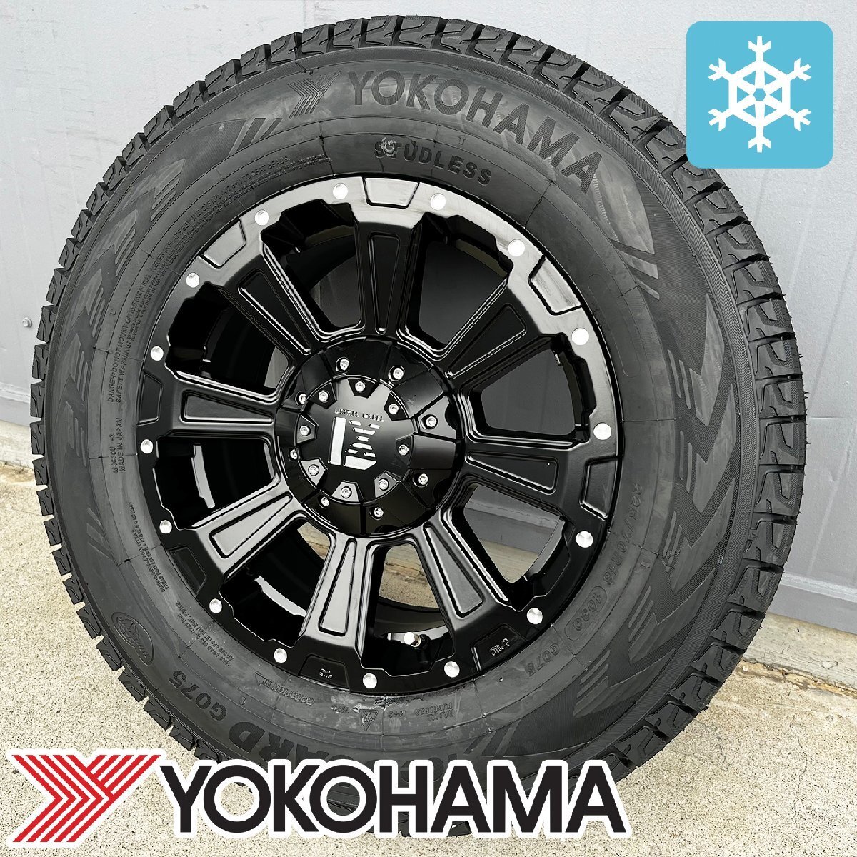 新品 16インチ 国産スタッドレス 車検対応 ハイエース 200系 215/65R16 107/105 タイヤホイール ヨコハマ アイスガード DeathRock拍卖