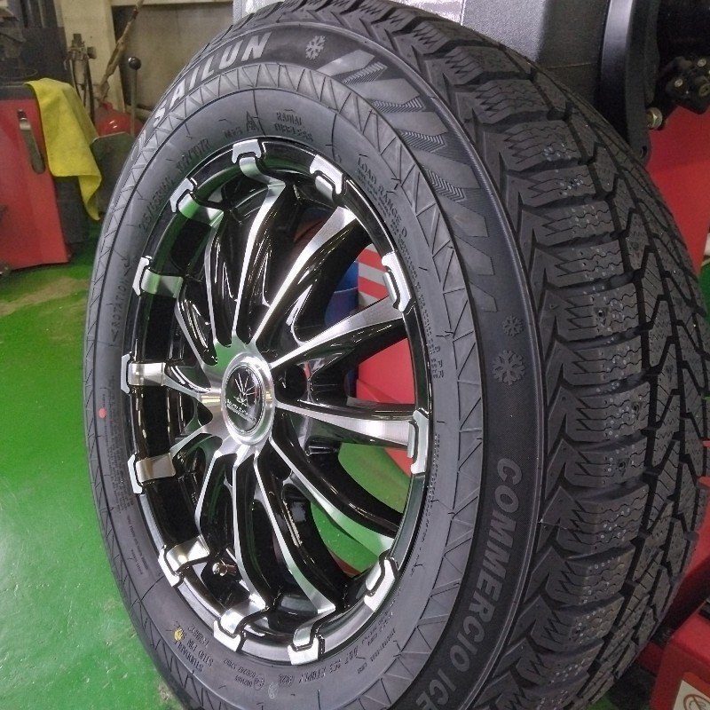 即納 2024年製 スタッドレス ハイエース 200系 タイヤホイール 16インチ BD12 SAILUN COMMERCIO ICE 215/65R16 車検対応 新品 4本セット拍卖
