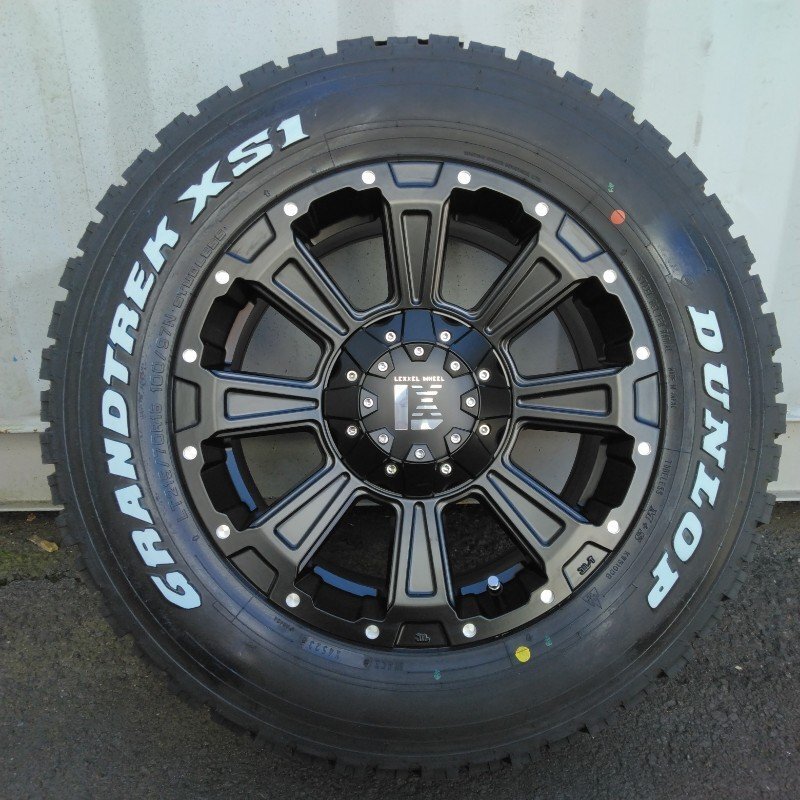 スタッドレス 新品4本セット デリカ D5 RAV4 CX5 タイヤホイール DUNLOP GRANDTREK XS1 215/70R16 16インチ LEXXEL DeathRock拍卖