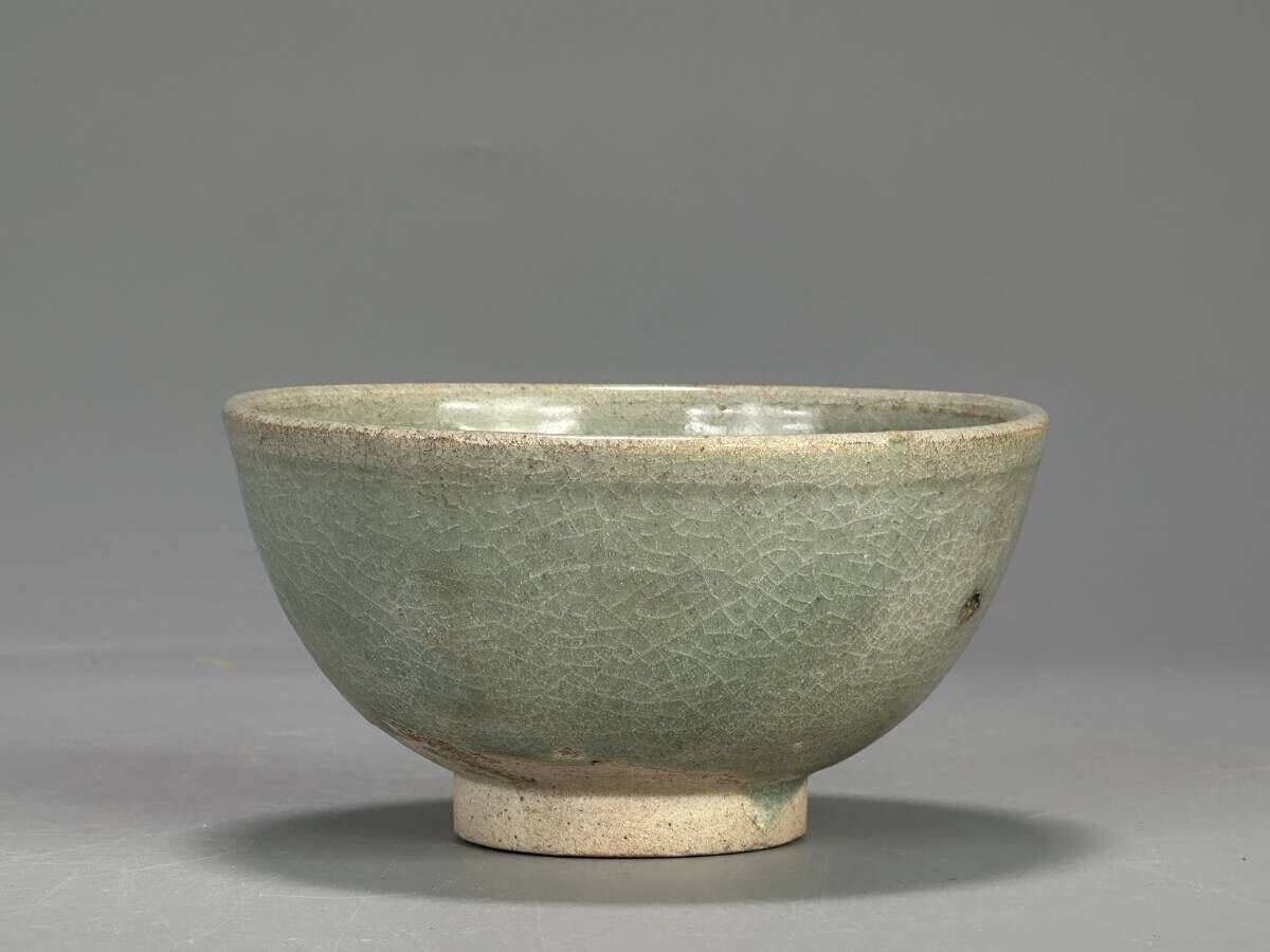 UO22-1 中国美術 宋〜元時代 青磁 茶碗 茶器 時代 唐物 古物 拍卖