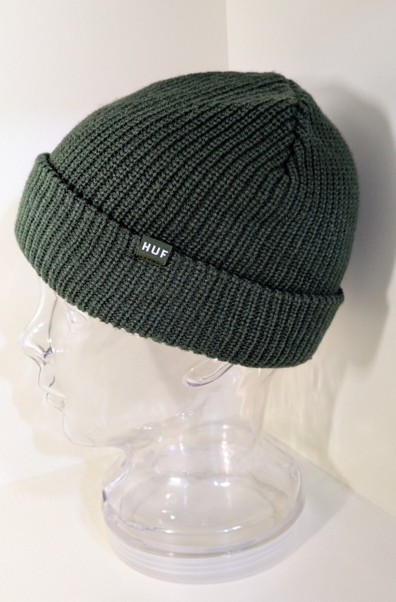 4848送料200円 HUF ハフ ニット帽 ニットキャップ BEANIE 帽子 ビーニー キャップ グリーン系拍卖