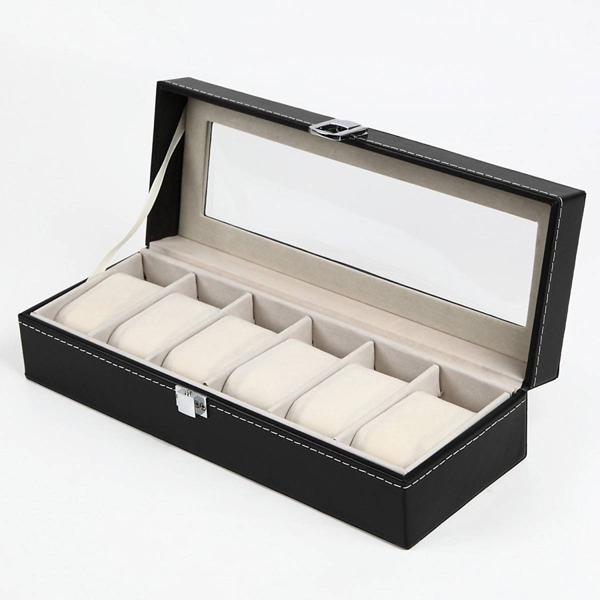 時計ケース6個 レザー調ブラック拍卖