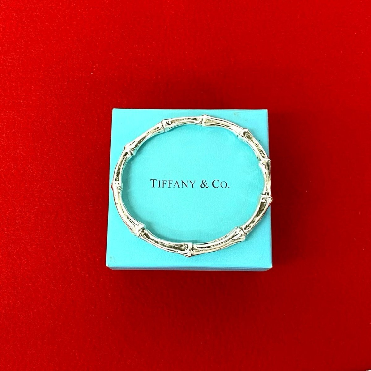 極 美品 希少品 TIFFANY&Co. ティファニー バンブー バングル シルバー925 ブレスレット アクセサリー レディース 29675拍卖