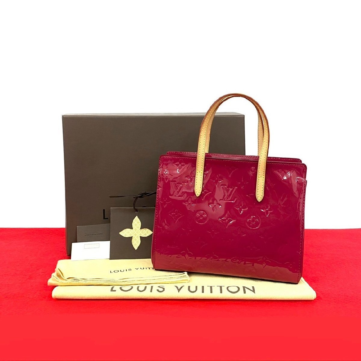 未使用保管品 LOUIS VUITTON ルイヴィトン カタリーナ BB モノグラムヴェルニ エナメル レザー ハンドバッグ ローズアンディアン 2245n拍卖