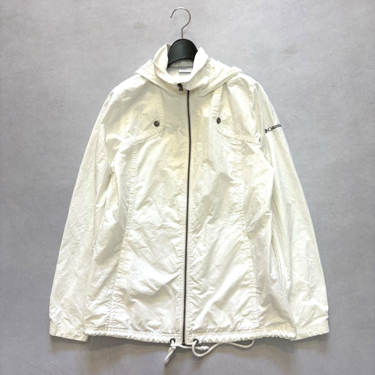 1 ■ アウトドア '着心地抜群' Columbia コロンビア 高品質 ジップアップ パーカー ジャケット L メンズ 上着 アウター 古着 ホワイト系拍卖