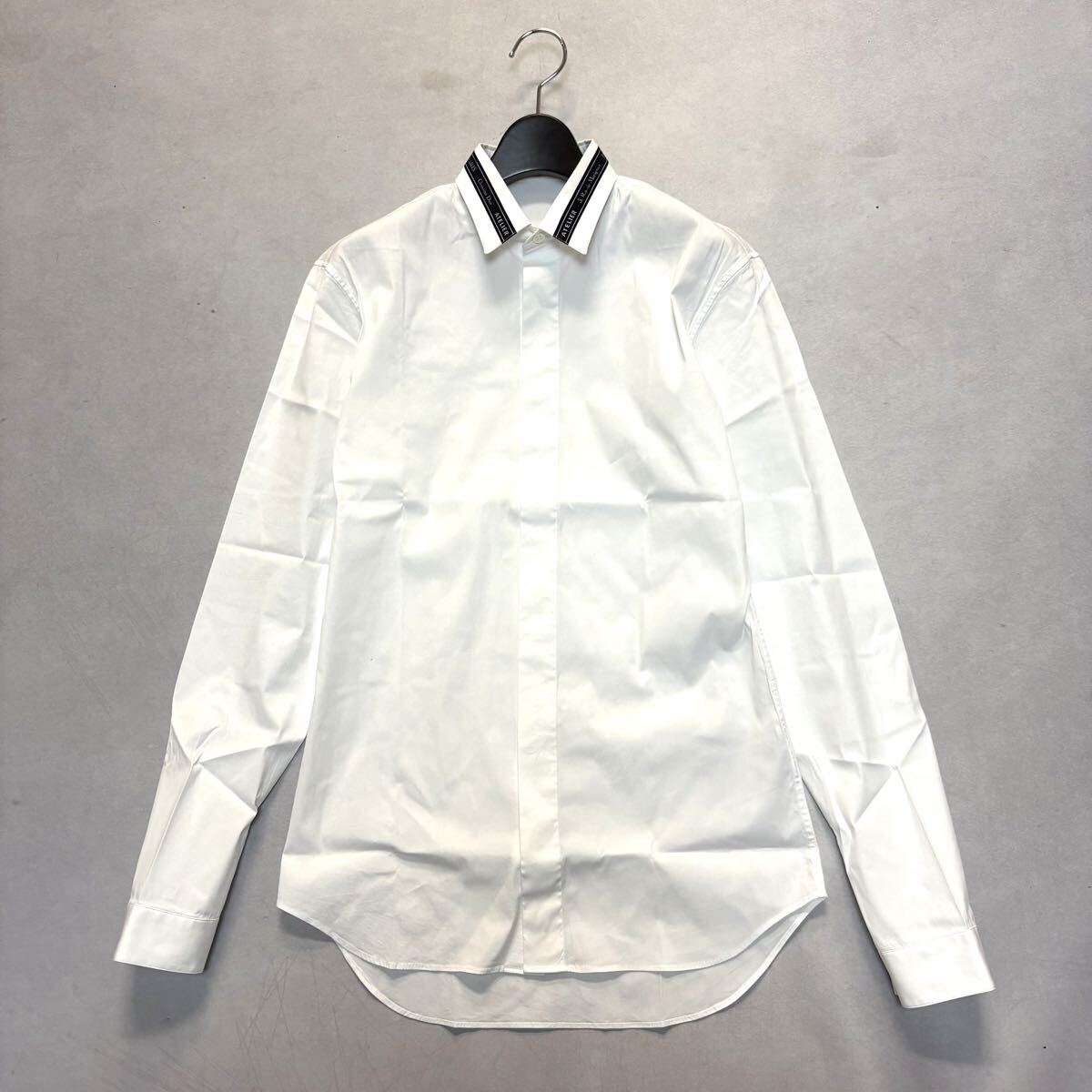 1円~ ■ イタリア製 '国内正規品' Dior ディオール 長袖 アトリエリボン付カラー 比翼 ボタンシャツ ドレスシャツ 37 メンズ 833C558A1223 拍卖