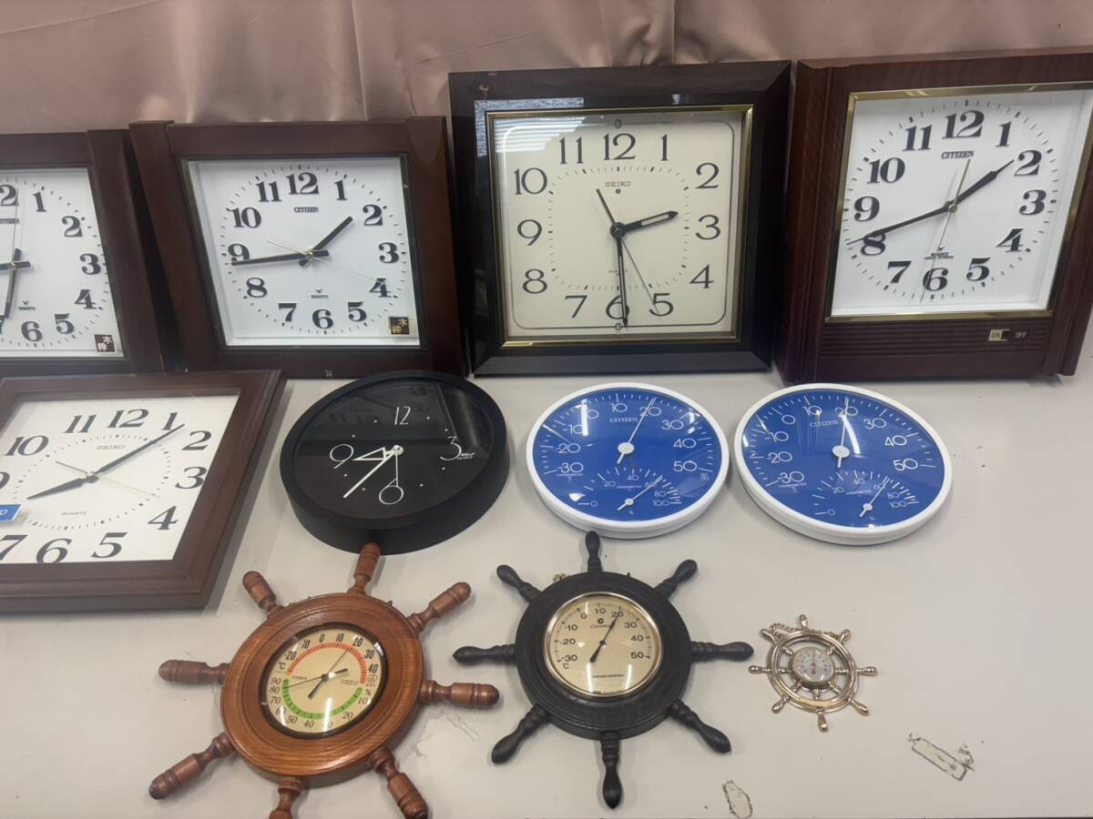 時計まとめて11点 掛時計・温度計 CITIZEN SEIKO他 動作未確認 長期保管品拍卖