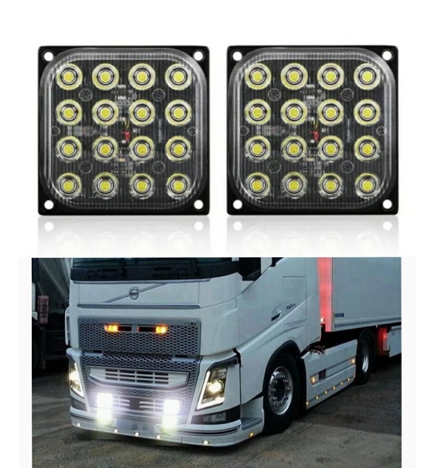 とにかく明るい LED ストロボライト デイライト ワークライト ストロボ 12V 24V 車 バイク トラック 2個 ホワイト 白拍卖