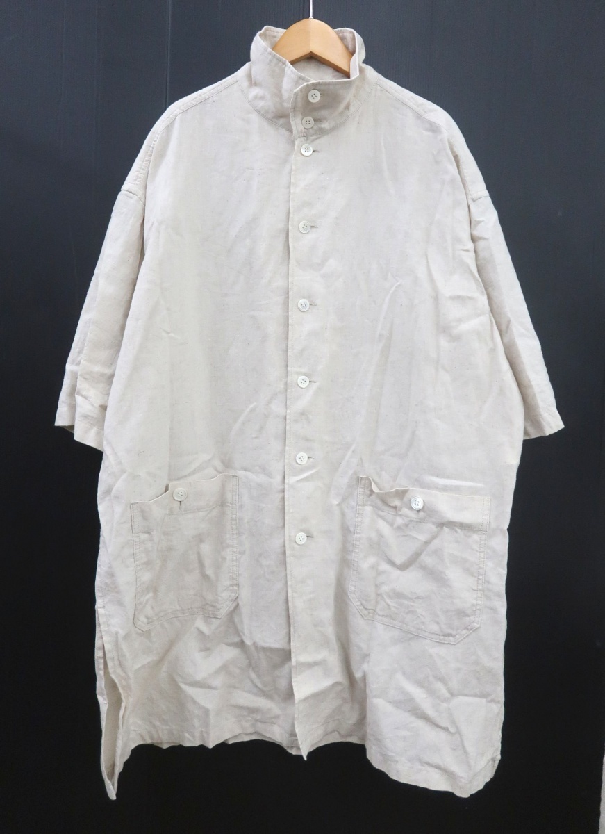 S'YTE サイト UT-B07-016 COTTON/LINEN POPLIN OVERSIZED STAND COLLAR SHIRT 美品 3拍卖