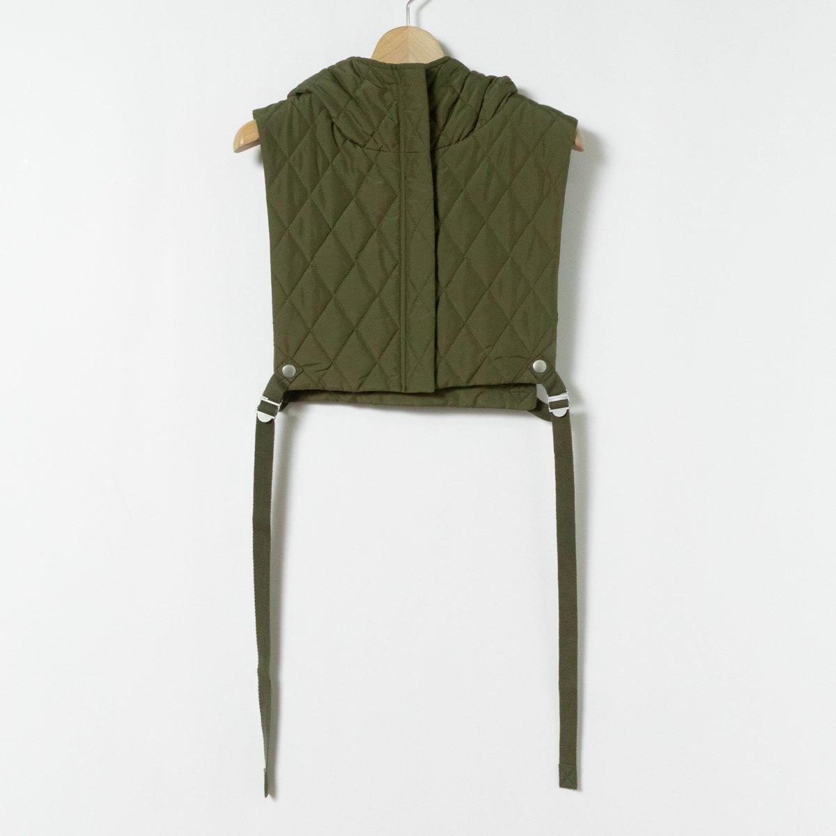 B:MING by BEAMS ビーミング by ビームス キルティングベスト フーディ フード カーキー グリーン Sサイズ レディース 重ね着 レイヤード拍卖