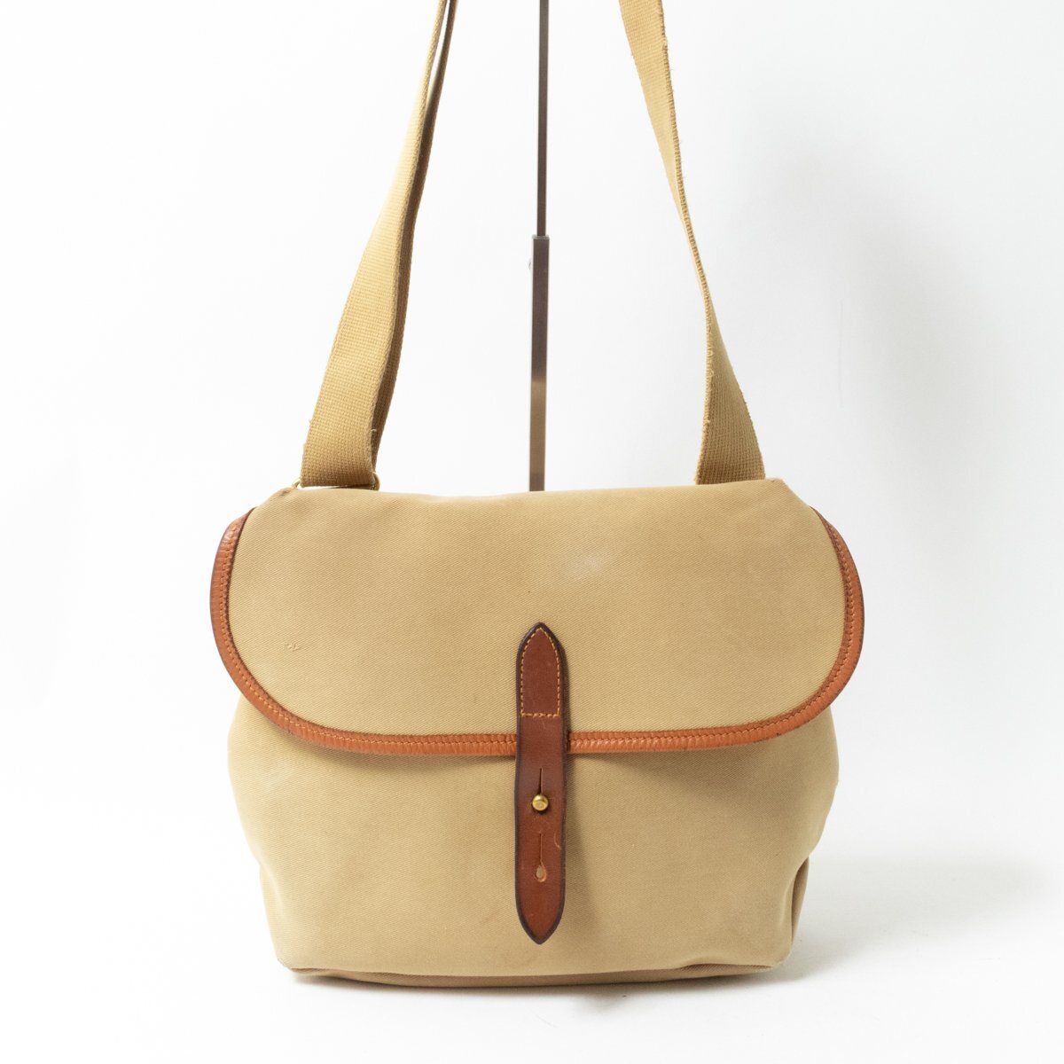 【1円スタート】Brady ブレディ ショルダーバッグ 斜めがけ 肩掛け STOUR ストア KHAKI カーキ ブラウン コットン レザー イギリス製拍卖