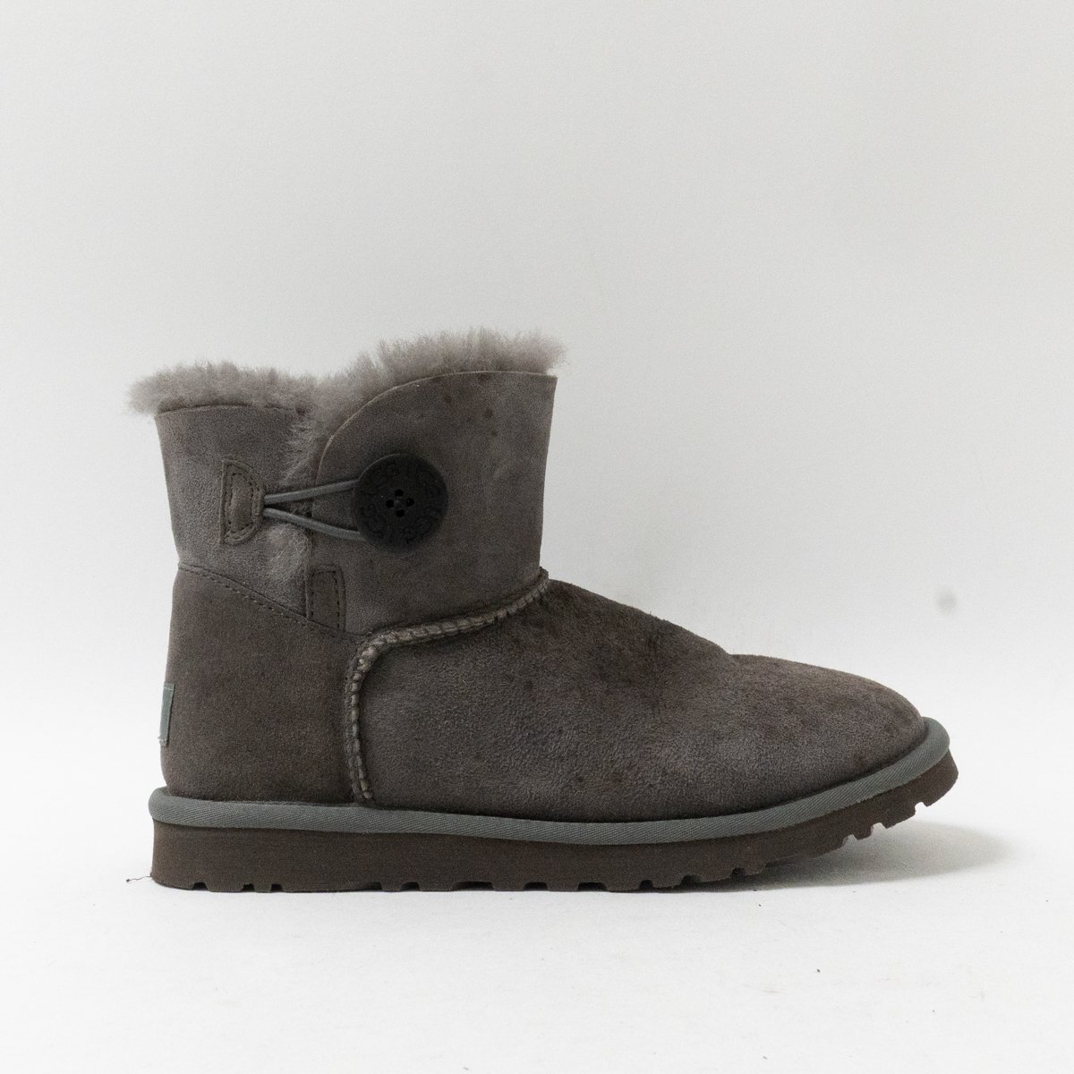 【1円スタート】 UGG Australia アグ オーストラリア F19013DS US6 23cm Short Boots ムートン ショートブーツ グレー スエード ボタン拍卖