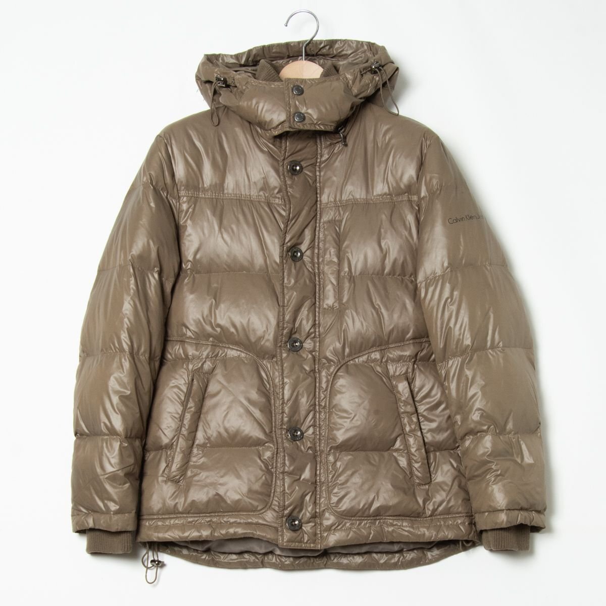 Calvin Klein Jeans カルバンクラインジーンズ ダウンジャケット M ジップアップ ナイロン100% カーキ系 メンズ アウター カジュアル 秋冬拍卖